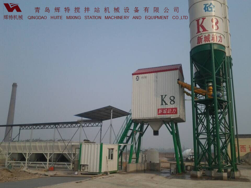 輝特混凝土攪拌站HZS50攪拌性能強，攪拌均勻、迅速，生產(chǎn)效率高